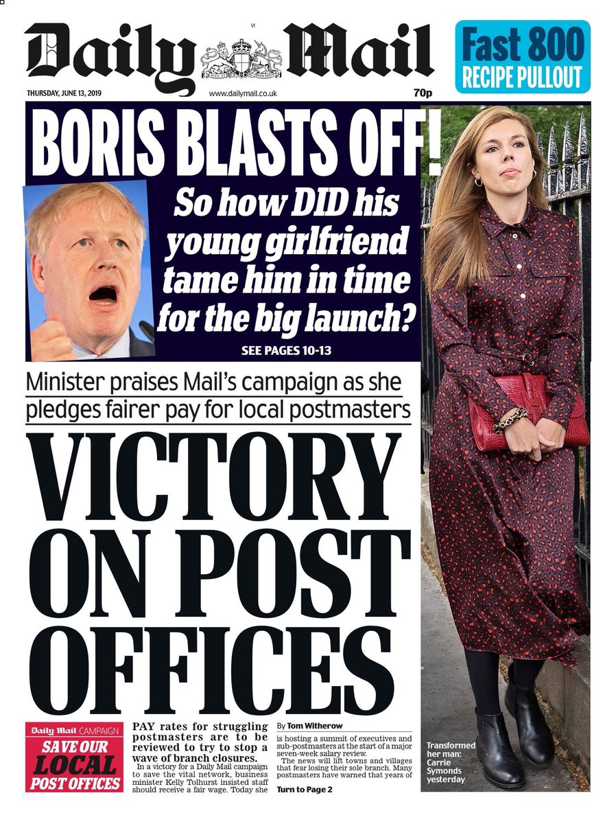 Post Office is today’s Daily Mail front page