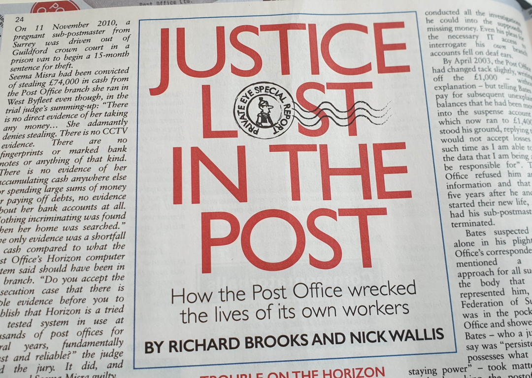 Private Eye special report on the Post Office OUT TODAY