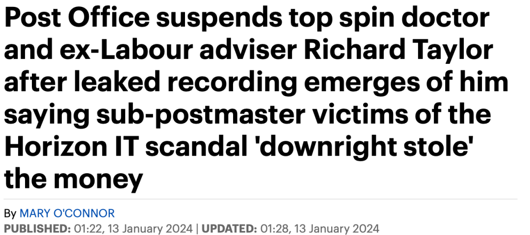 Post Office Director Richard Taylor suspended