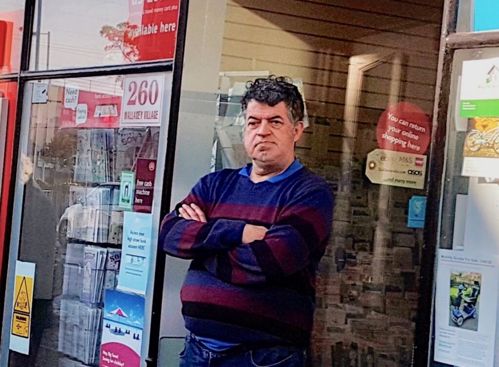 Pete Murray outside his Post Office